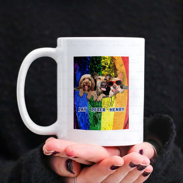 Personalized Dog Gift Idea - Old Dog, Mowing Dog And Dog Wearing Red Glasses For Dog Lovers - White Mug